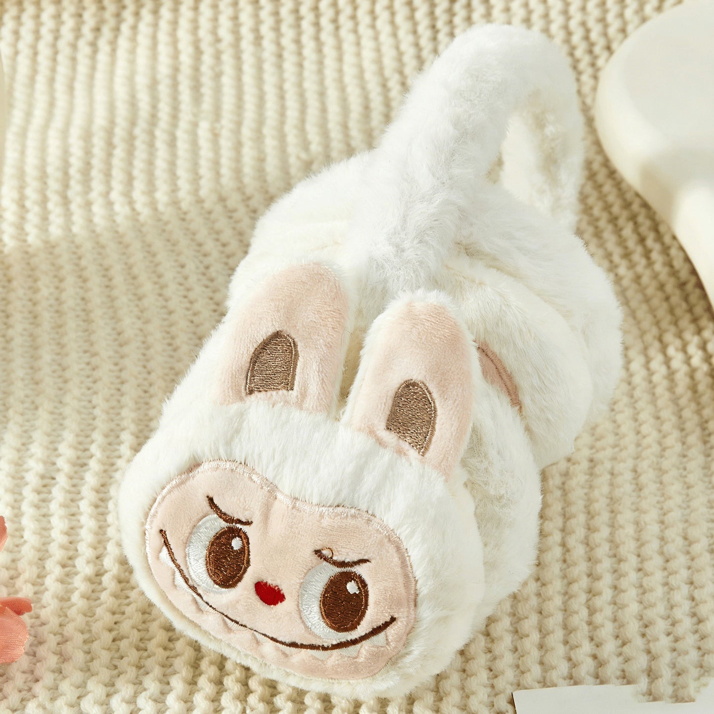 Labubu Solid Color Fuzzy Ear Muffs Warm Plush Earmuffs Cozy Frost-Proof Ear Warmers