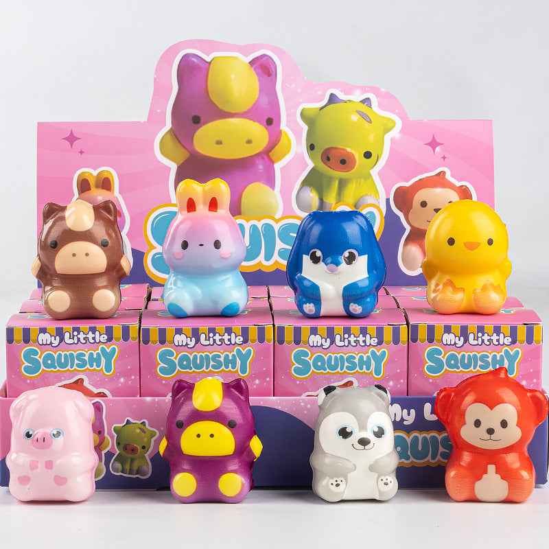 Funny Squishy Toy Blind Box Display – 12-Piece Set, Kids Fidget Toys & Collectible Figures
