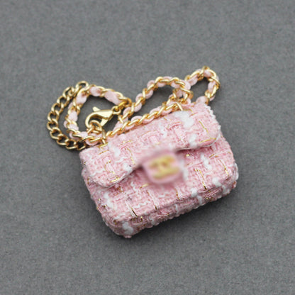 BJD Doll Accessories Strawberry Fashion Bag Mini Tweed Handbag for Doll Outfits