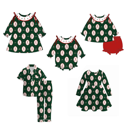 Christmas Smocked Embroidery Kids Outfit Collection