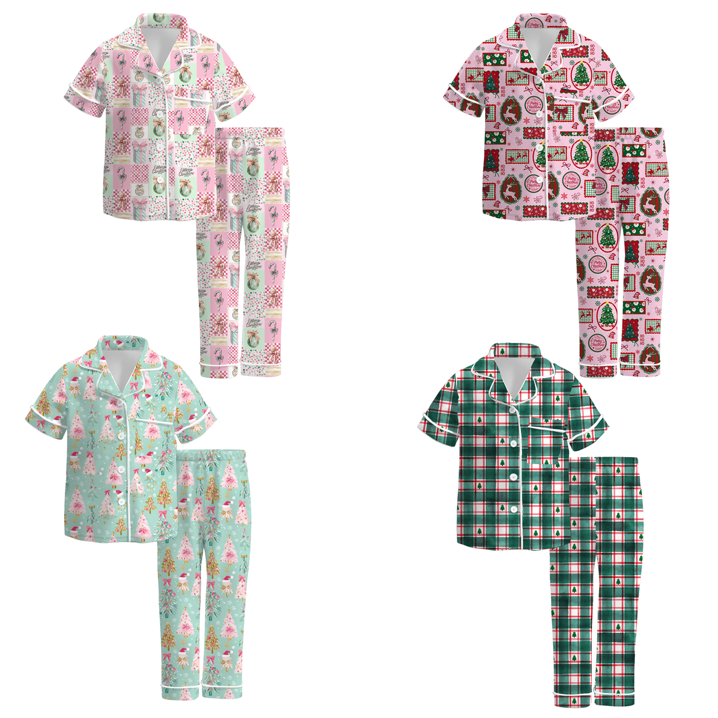 Girls 2 Pieces Christmas Sleepwear Pajamas Set Collection
