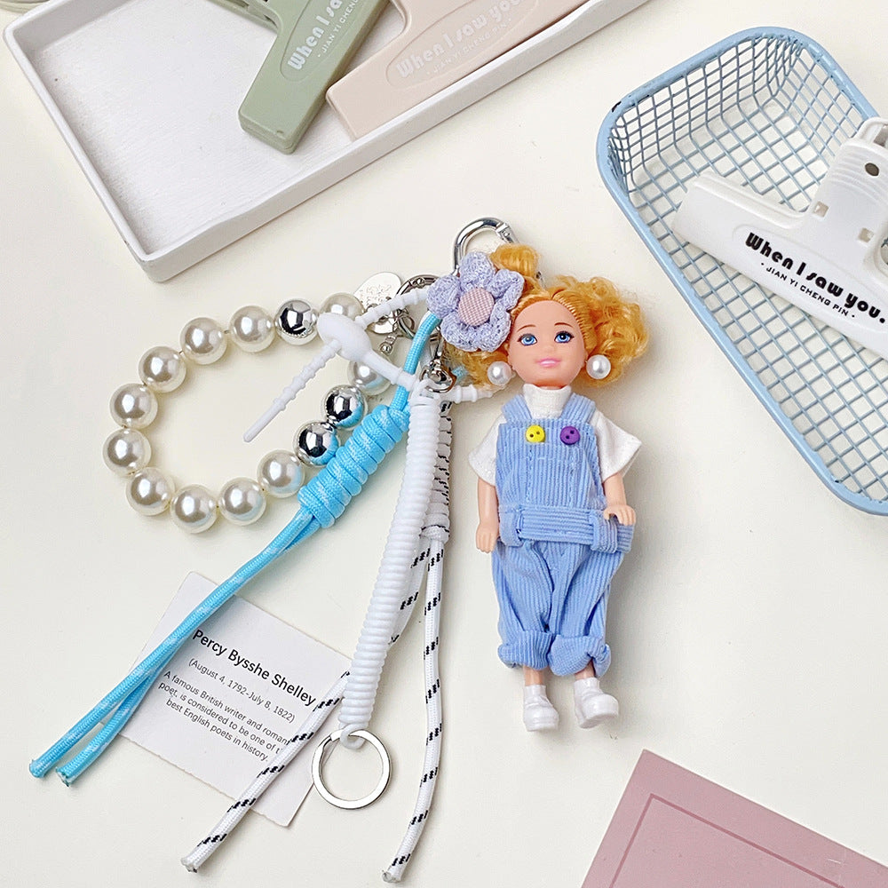 Chic Fashion Doll Keychain Cute Knitted Cartoon Doll Bag Charm Pendant Accessory