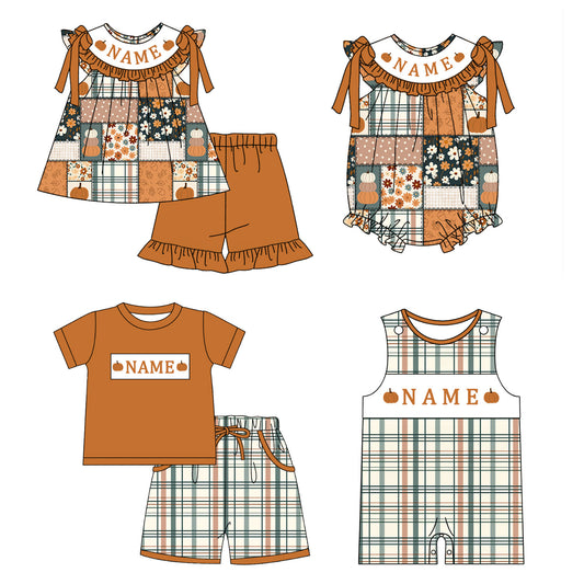 Personalized Girls Halloween Smocked Collection | Custom Embroidered Name Boutique Dress, Bubble, Romper & Short Set