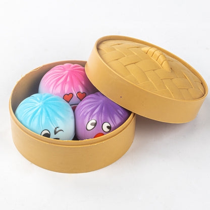 Cartoon Emoji Jumbo Mystery Squishy Dumpling Realistic Steamed Bun Stress Relief Squeeze Toy