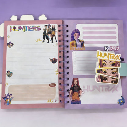 K-Pop Demon Hunters A5 Spiral Notebook with Snap Closure, School & Office Stationery