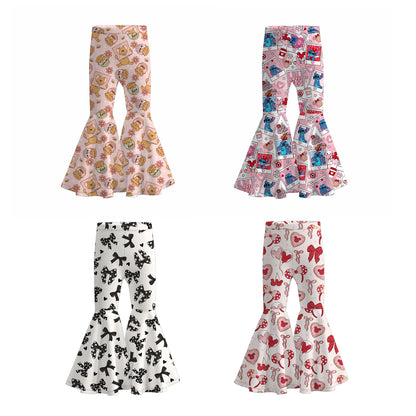 2026 Valentine's Day Heart Bow Girls Bell Pants