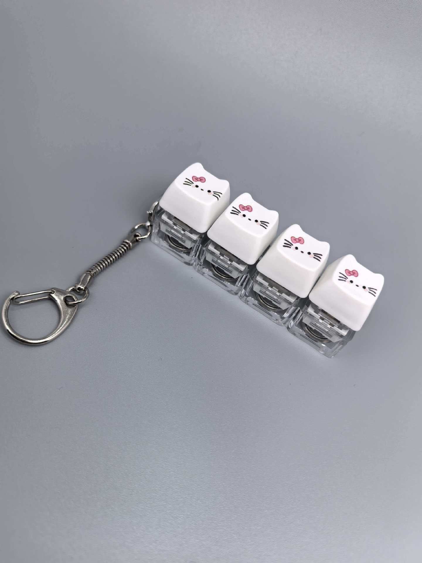 Cat Keycap Fidget Keychain Keyboard Key Popper Stress Relief Toy, Fun Desk Accessory & Gift