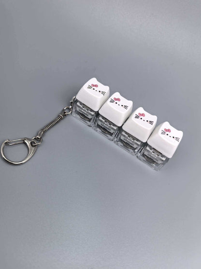 Cat Keycap Fidget Keychain Keyboard Key Popper Stress Relief Toy, Fun Desk Accessory & Gift
