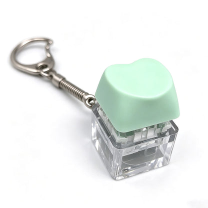 Heart Keycap Fidget Keychain Single & Double Key Clicker Keyboard Stress Relief Bag Charm