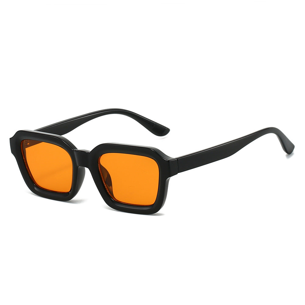 Fashion Adult Square Frame Sunglasses Minimalist Solid Color Shades