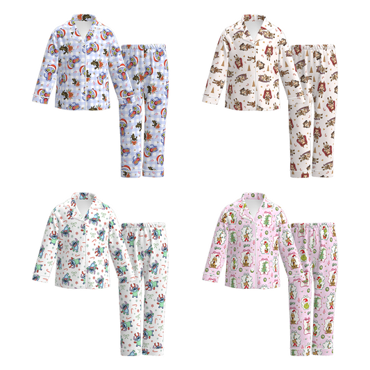 Girls Fall Character Cartoon Print Pajamas Pant Set
