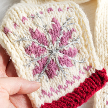 Winter Snowflake Knitted Scarf – Warm & Cute Baby Girls Cotton Scarf