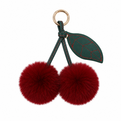 Cherry Plush Bag Pendant Lovely Keychain Cartoon Keyring Accessory