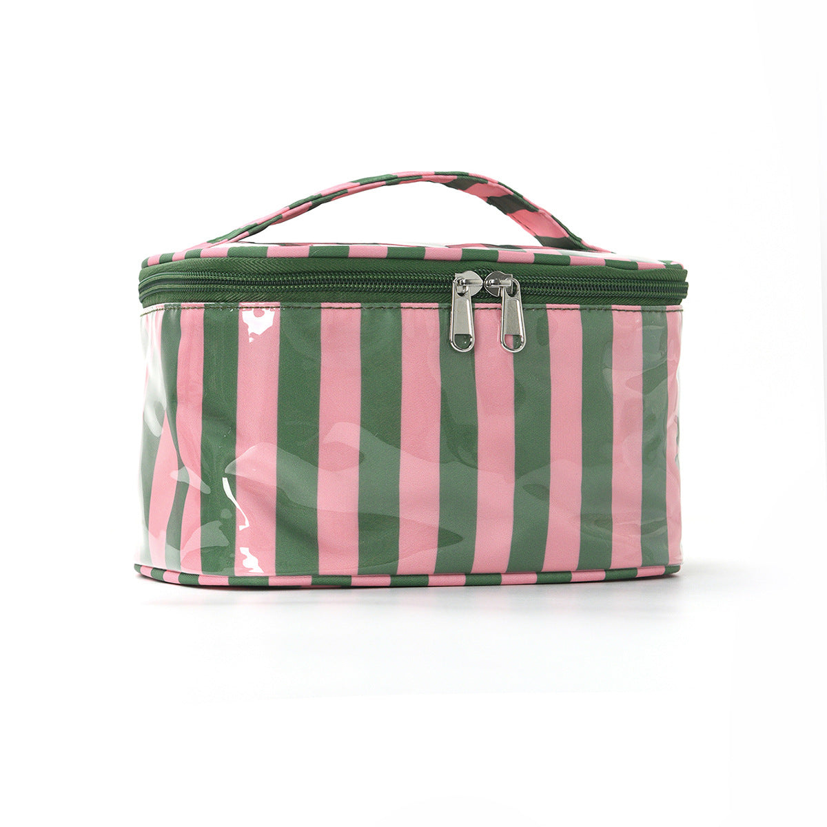 PVC Striped Waterproof Clear Cosmetic Bag Makeup Travel Toiletry Organizer Carry Pouch