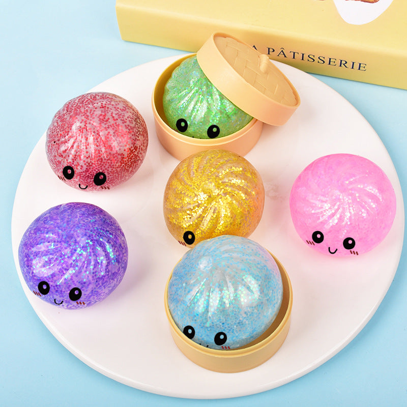 Cartoon Jumbo Mystery Squishy Dumpling Realistic Steamed Bun Stress Relief Squeeze Toy