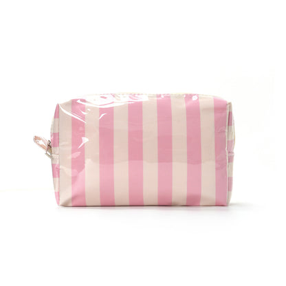 Waterproof Clear Striped Striped Makeup Pouch Travel Toiletry Bag