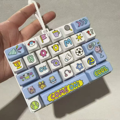 Back to School Keyboard Fidget Toy – Mini Mechanical Keyboard Stress Relief Toy, Colorful Keycap Sensory Toy (Multiple Styles)