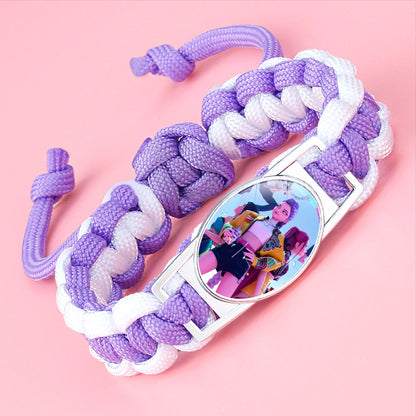K-pop Demon Hunter Bracelet Woven Adjustable Handwoven Dopamine Style Kids Jewelry