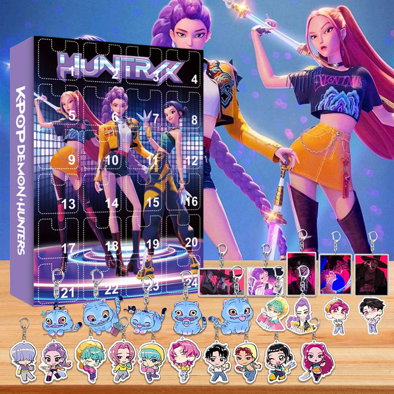 K-POP Demon Hunters Keychain Advent Calendar Blind Box Acrylic Car Keychain Ornament