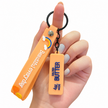 Food & Dessert Butter, Cheese & Bao Bun Keychains Silicone Bag Charms & Accessories