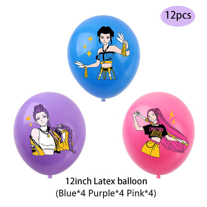 K-POP Demon Hunters Band Birthday Party Supplies Themed Tableware and Decorations