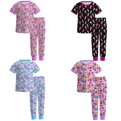 2026 Girls Spring Kpop Demon Hunter Short Sleeves Pajamas Set
