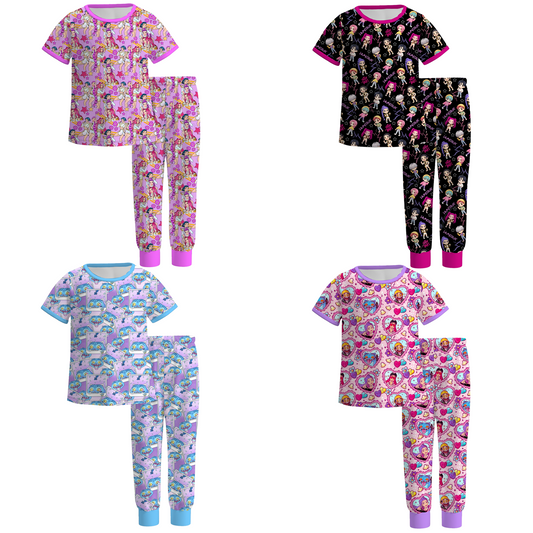 2026 Girls Spring Kpop Demon Hunter Short Sleeves Pajamas Set