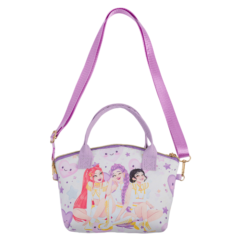K-Pop Demon Girl Print Crossbody Bag with Top Handle & Adjustable Strap for Kids & Adults