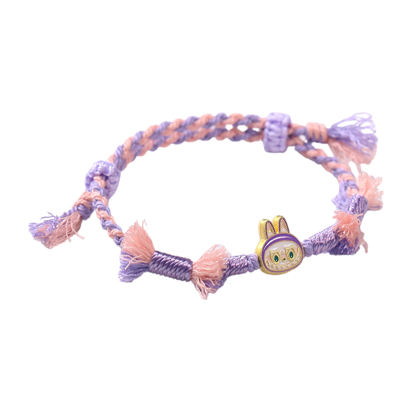 Labubu Cartoon Braided Rope Bracelet – Handmade Cute Wristband Jewelry
