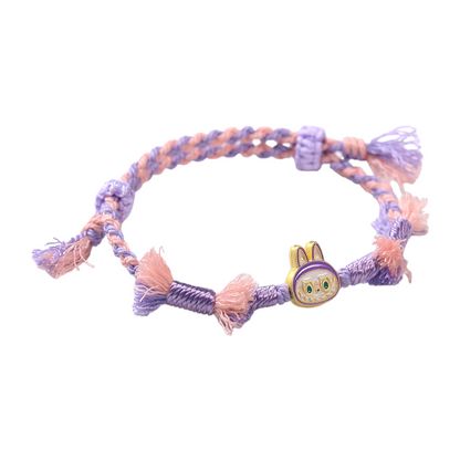 Labubu Cartoon Braided Rope Bracelet – Handmade Cute Wristband Jewelry