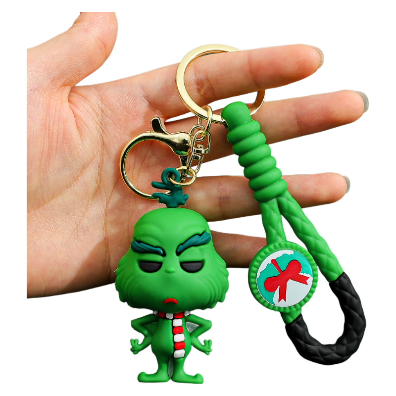 2025 Christmas Grinch Silicone Keychain Plush-Inspired Bag Charm & Accessory
