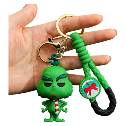 2025 Christmas Grinch Silicone Keychain Plush-Inspired Bag Charm & Accessory