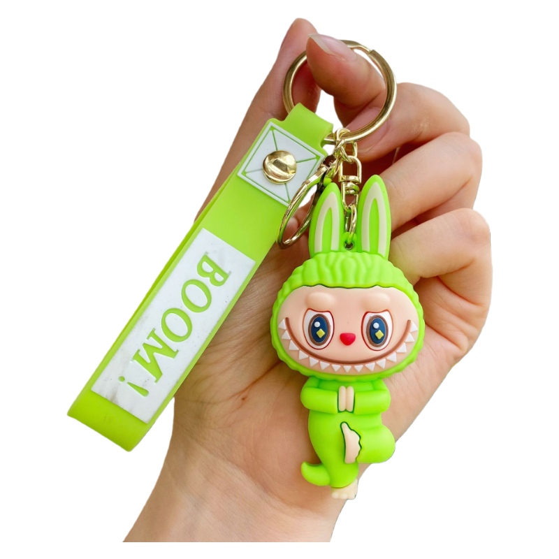 Monster Cozy Yoga Silicone Keychain Cute Cartoon Charm