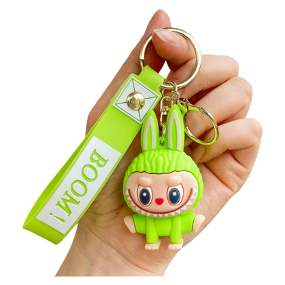 Monster Cozy Yoga Silicone Keychain Cute Cartoon Charm
