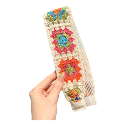 Knit Floral Cottagecore Headband for Girls Strawberry Sunflower Pattern Hair Accessory