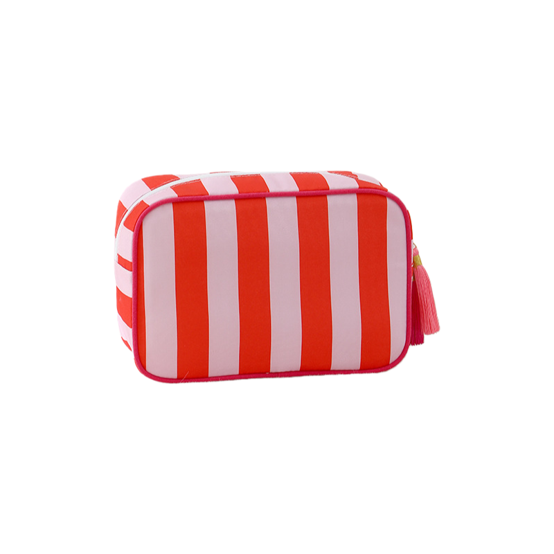 Striped Cosmetic Bag – Simple & Fresh Travel Makeup and Toiletry Pouch