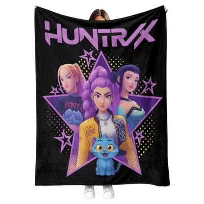 New K-pop Demon Hunters Plush Throw Blanket Flannel Nap Blanket for Sofa or Bed