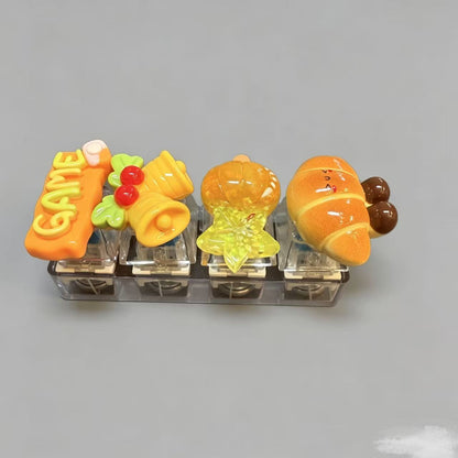 Mini Food Mechanical Key Fidget Toy – Handmade Resin Charms