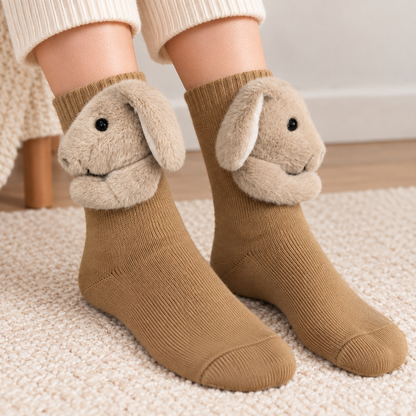 3D Animal Character Knit Crew Socks – Funny Cozy Socks for Everyday Lounging & Gifts