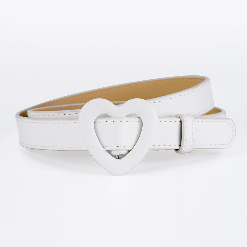 Kids’ Sequin PU Waist Belt with Heart-Shaped Buckle