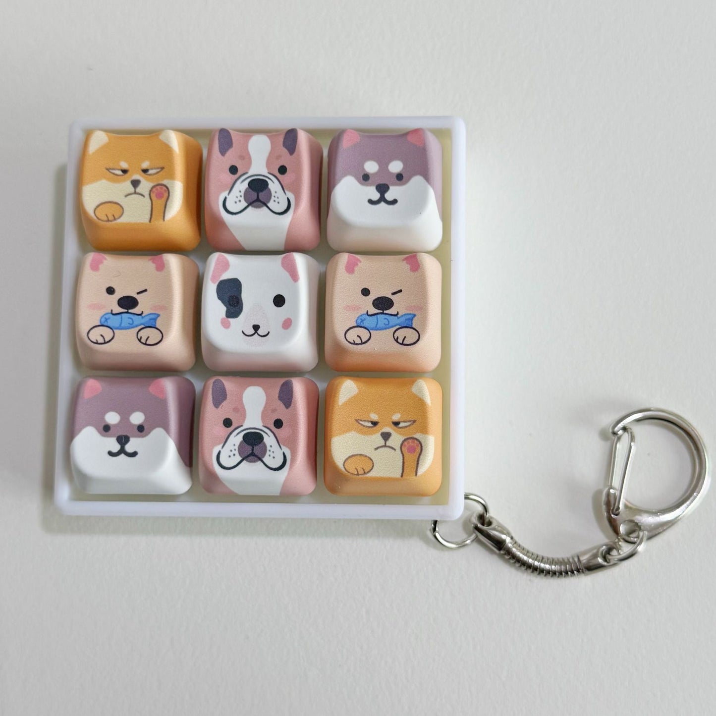 Dog-Themed Mechanical Keyboard Keycap Fidget Keychain Stress Relief Toy