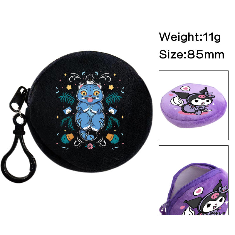 Plush K-pop Demon Hunters Mini Coin Purse & Earphone Case Bag Charm Keychain