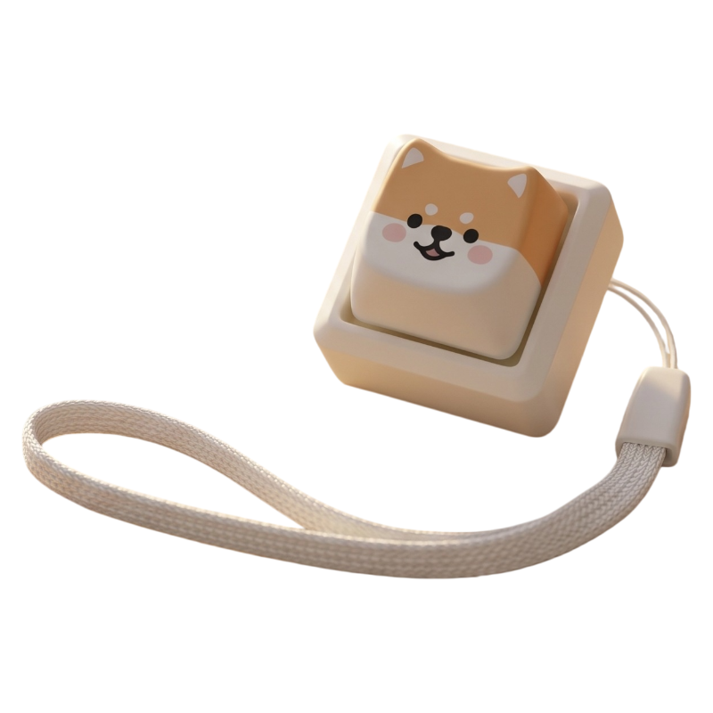 Shiba Inu Finger Press Button Cube Squishy Keyboard Keychain Stress Relief Toy
