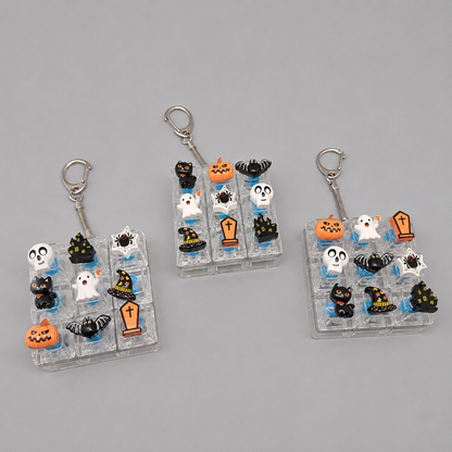 Halloween Fidget Keycap Pressing Stress Relief Keychain with Cute Holiday Charms