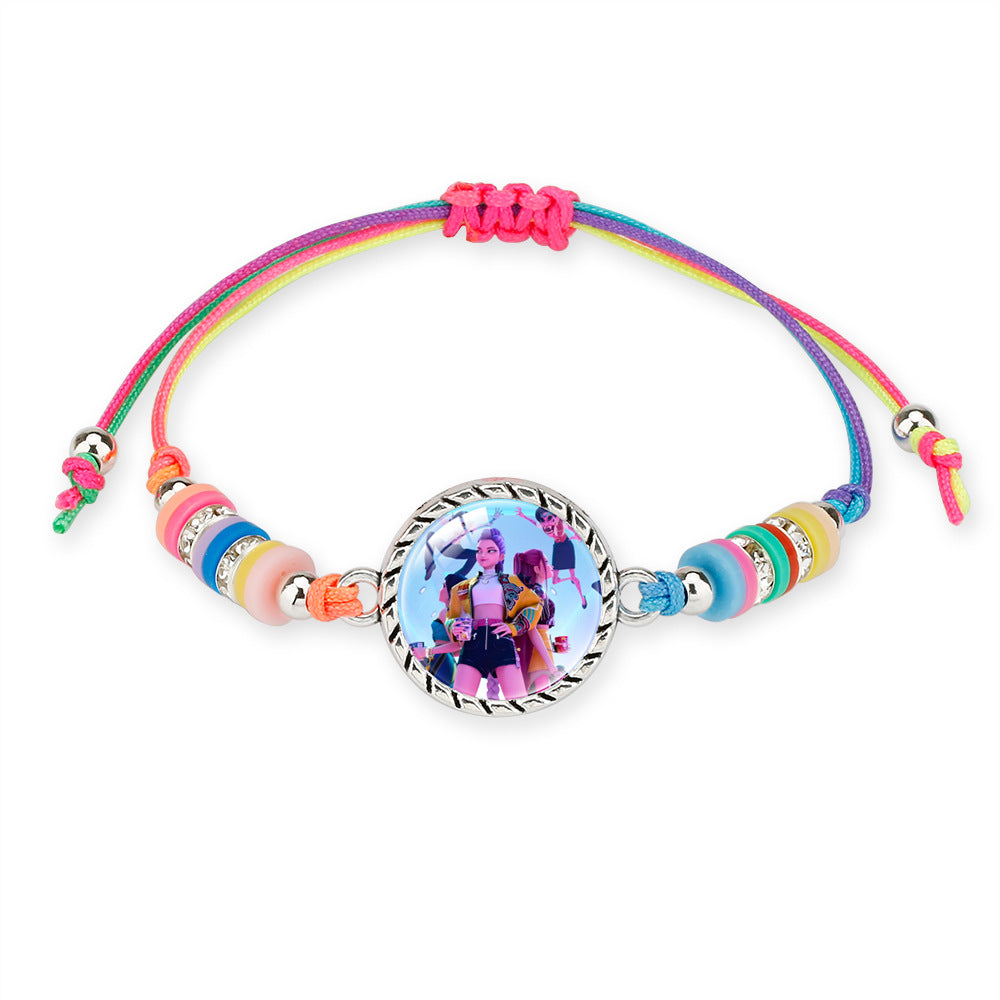 KPOP Demon Hunter Colorful Beaded Bracelet – Boho Adjustable Polymer Clay Charm Bracelet