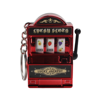 Retro Electroplated Slot Machine Keychain Fidget – Lucky Jackpot Fruit Game Toy