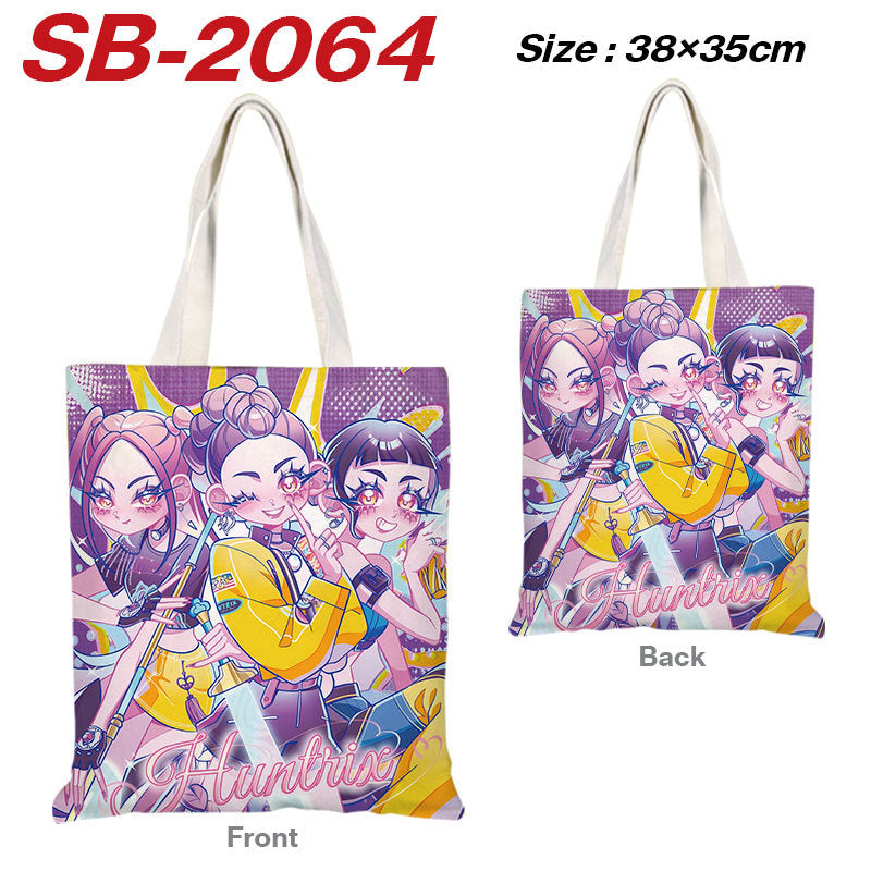 K-Pop Demon Hunters Full-Color Printed Canvas Tote Bag – Shoulder Carry Shopping Bag