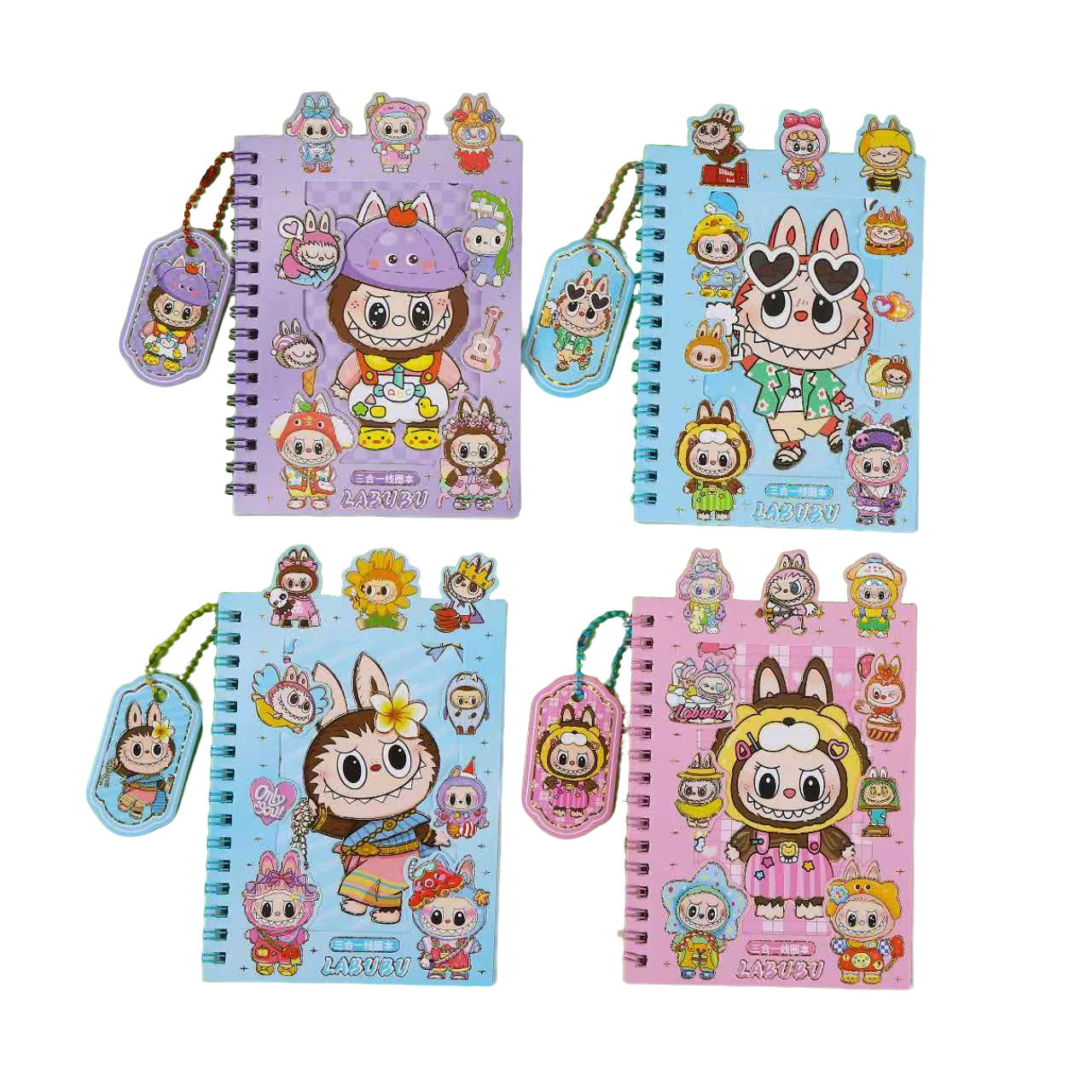 3-in-1 Spiral Notebook Set with Stickers & Memo Pad K-POP Demon Hunters Theme & Cartoon Styles