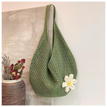 Spring Summer Straw Woven Tote Large Capacity Beach Vacation Shoulder Bag