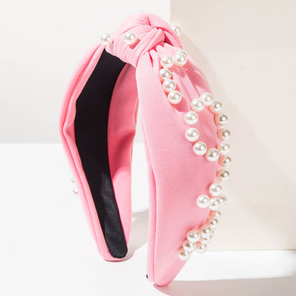 Valentine’s Day LOVE Headband Rhinestone & Pearl Embellished Knot Hairband